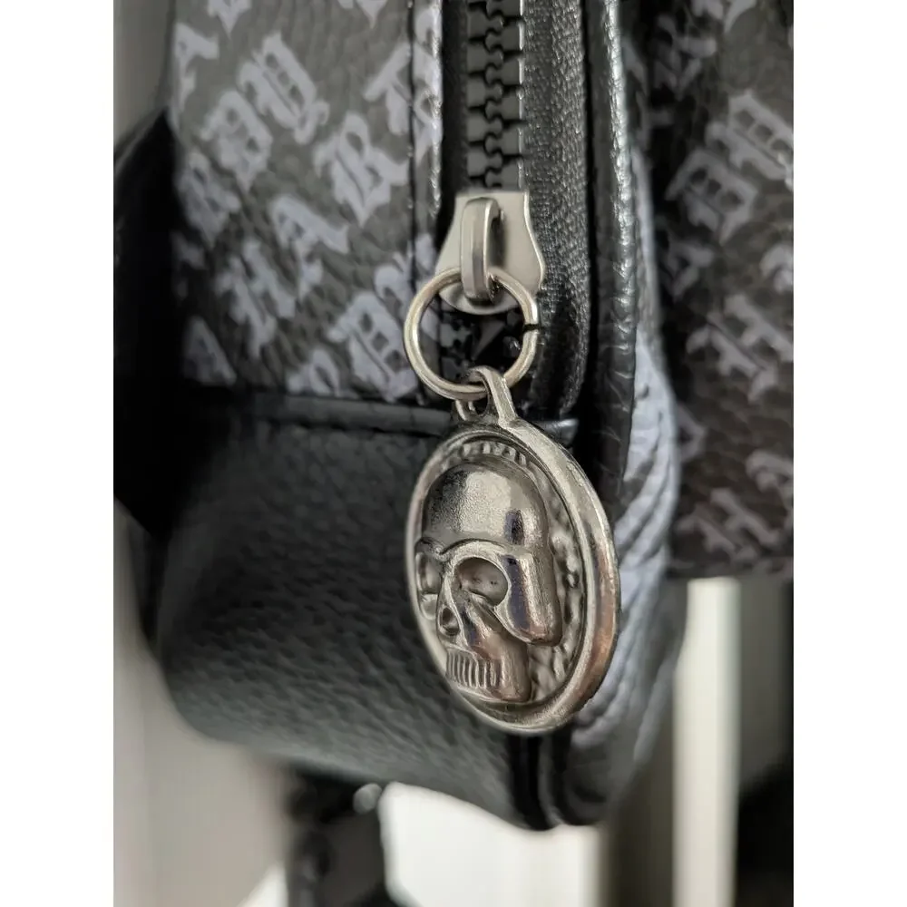 NWT Ed Hardy Eagle Tattoo Monogram Sling Bag Crossbody Backpack Black Y2K